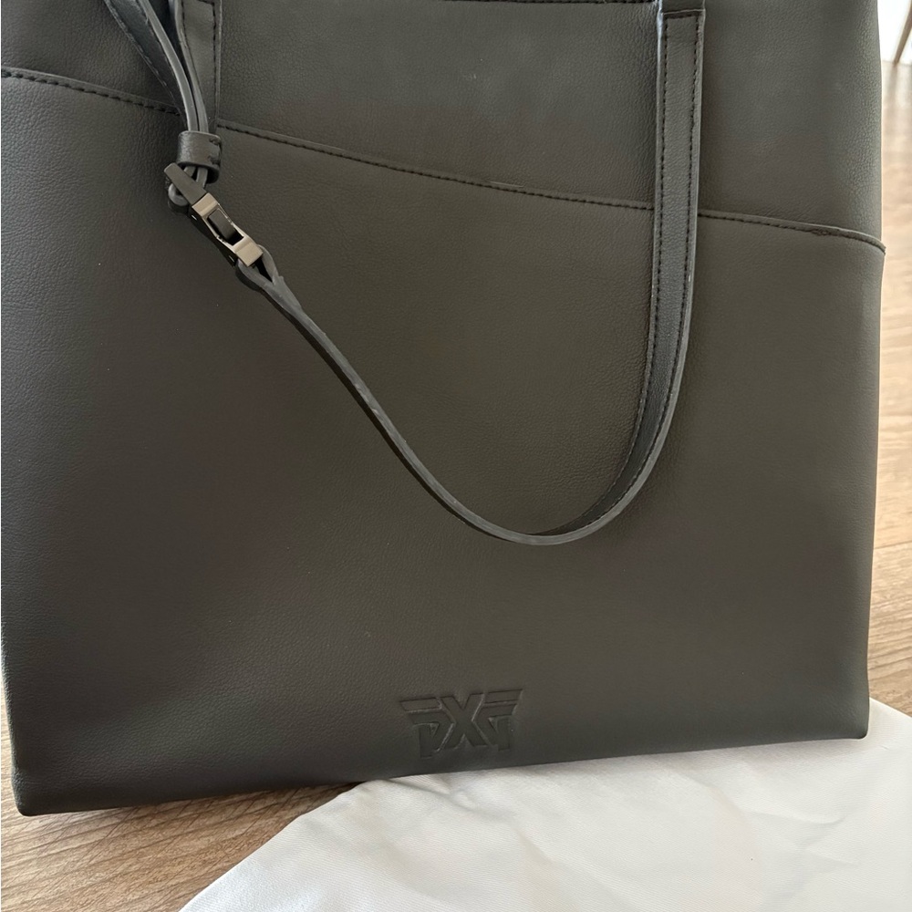 PXG Charcoal Leather Tote Bag